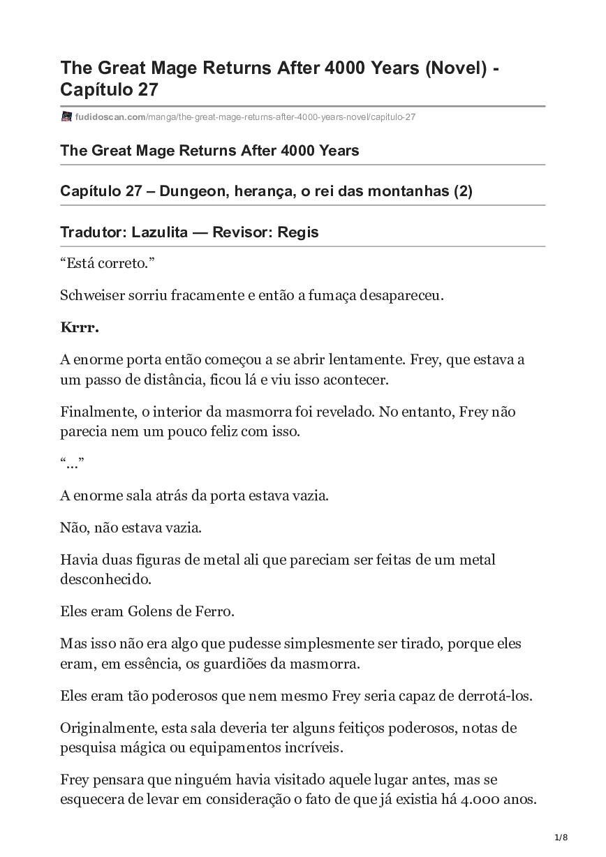 The Great Mage Returns After 4000 Years (Novel) 27 página 1