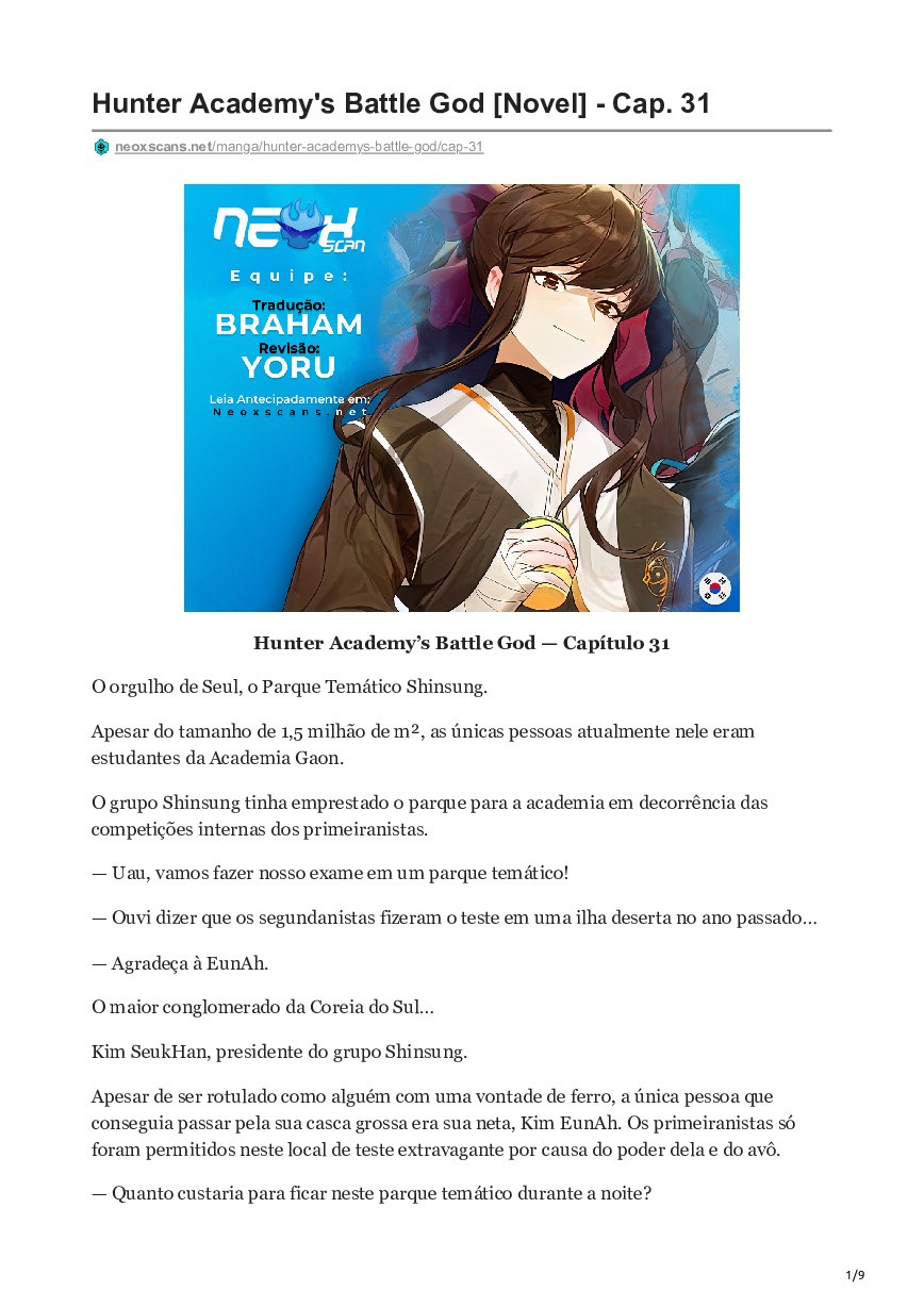 Hunter Academy’s Battle God (Novel) 31 página 1