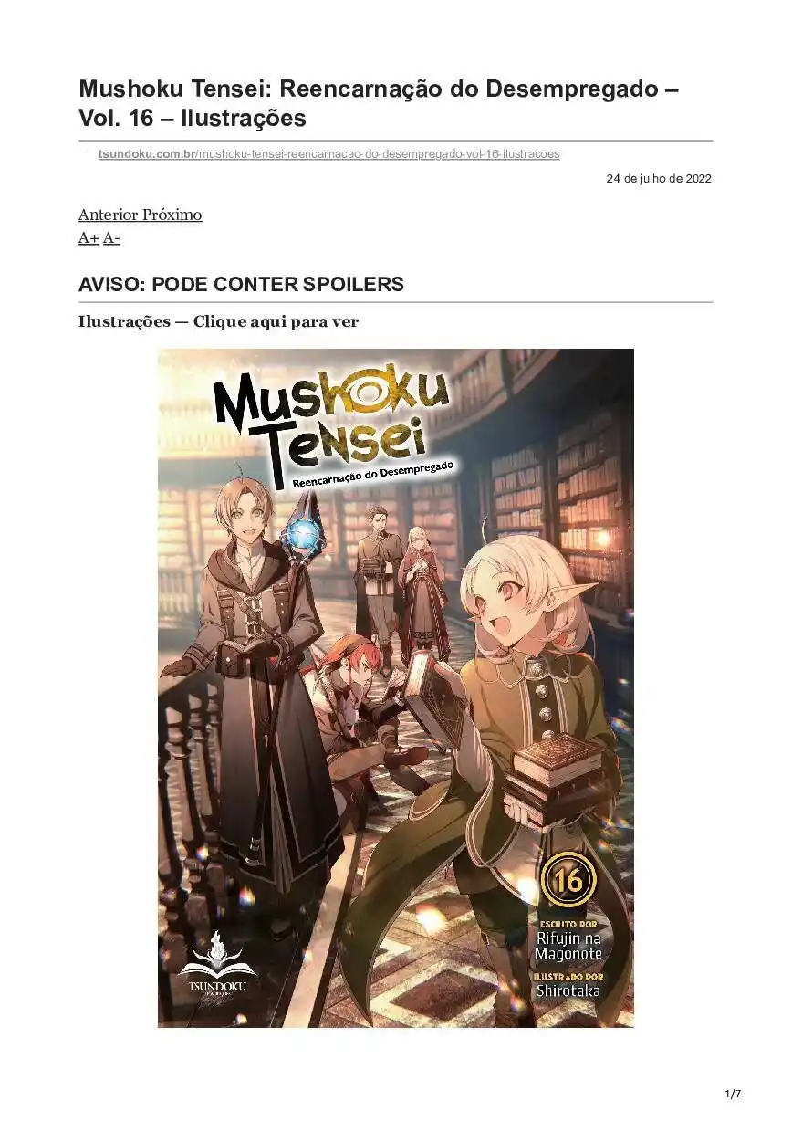 Mushoku Tensei: Isekai Ittara Honki Dasu (Novel) 184 página 1