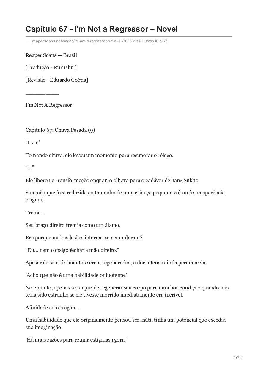 I’m not a Regressor (Novel) 67 página 1